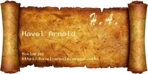 Havel Arnold névjegykártya